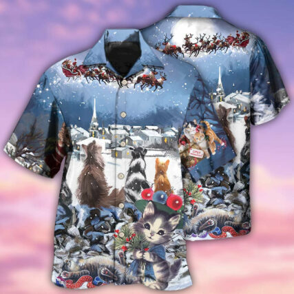 Cat Hope Chrismas Night - Hawaiian Shirt - Owl Ohh - Owl Ohh