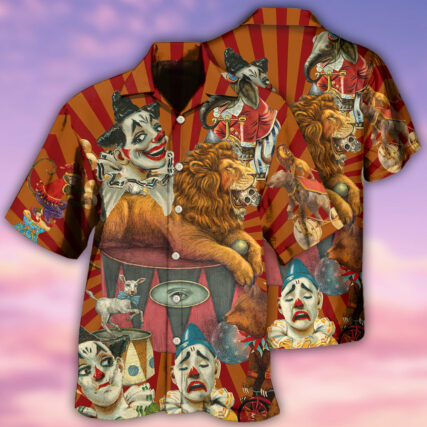 Clown Funny Happy Lion - Hawaiian Shirt - Owl Ohh - Owl Ohh