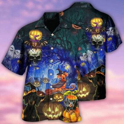 Halloween Dachshund And Dogs - Hawaiian Shirt - Owl Ohh - Owl Ohh