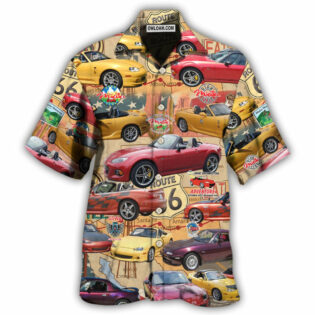 Car Road Route Vintage Style - Hawaiian Shirt - Owl Ohh - Owl Ohh