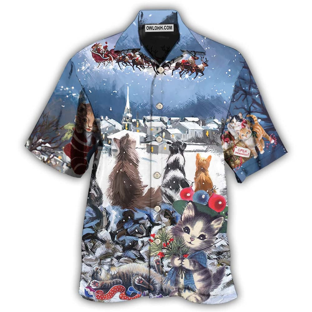 Cat Hope Chrismas Night - Hawaiian Shirt - Owl Ohh - Owl Ohh