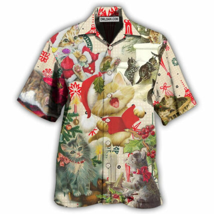 Cat Sing A Song Merry Chrismas - Hawaiian Shirt - Owl Ohh - Owl Ohh