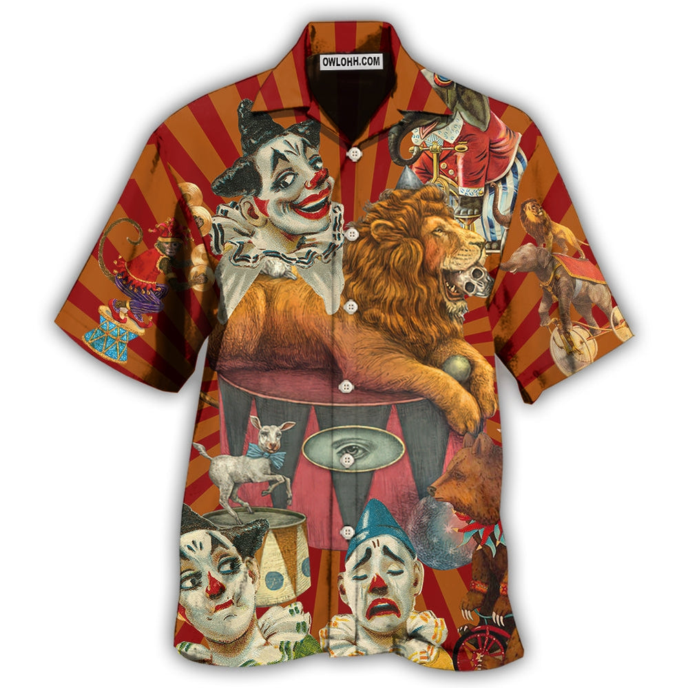 Clown Funny Happy Lion - Hawaiian Shirt - Owl Ohh - Owl Ohh