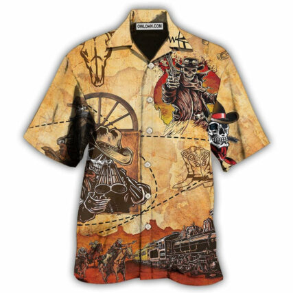 Cowboy Skull Love Cool Vintage - Hawaiian Shirt - Owl Ohh - Owl Ohh