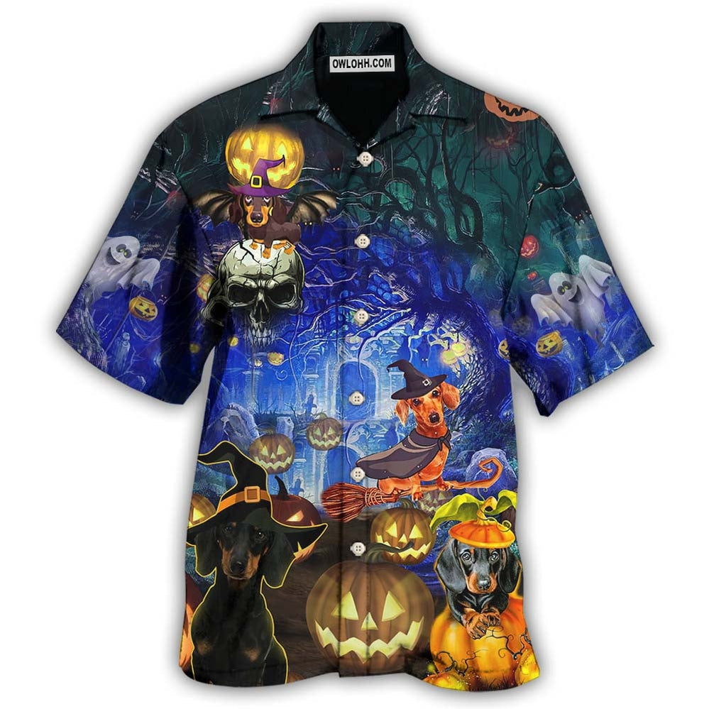 Halloween Dachshund And Dogs - Hawaiian Shirt - Owl Ohh - Owl Ohh