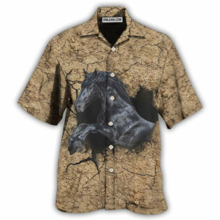 Horse Black Darkness - Hawaiian Shirt - Owl Ohh - Owl Ohh