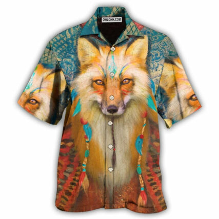 Native Style Love Peace Wolf - Hawaiian Shirt - Owl Ohh - Owl Ohh