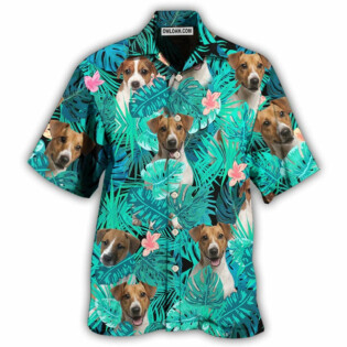 Russell Terrier Dog Summer Green Tropical - Hawaiian Shirt - Owl Ohh - Owl Ohh