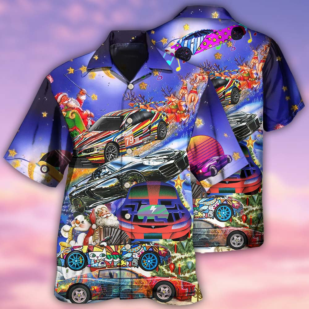 Car Funny For Christmas Merry Night - Hawaiian Shirt - Owl Ohh - Owl Ohh