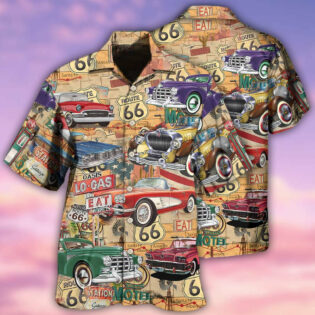 Car The Mother Road Route 66 Road Trip Vintage - Hawaiian Shirt - Owl Ohh - Owl Ohh