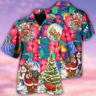 Christmas Flowers Tropical Santa Claus - Hawaiian Shirt - Owl Ohh - Owl Ohh