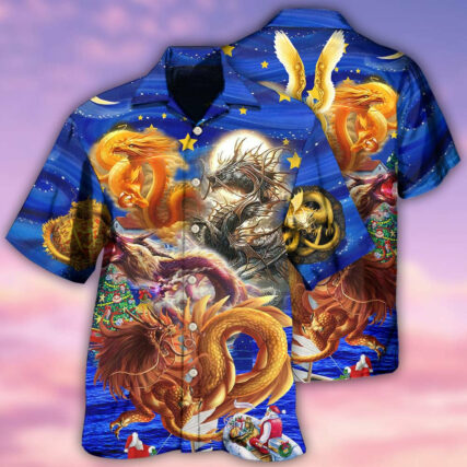 Dragon Christmas Enjoy The Night - Hawaiian Shirt - Owl Ohh - Owl Ohh