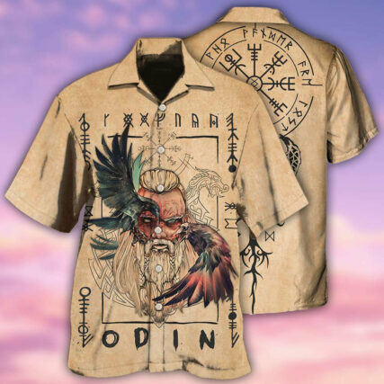 Viking Odin Sign Old Man Viking - Hawaiian Shirt - Owl Ohh - Owl Ohh