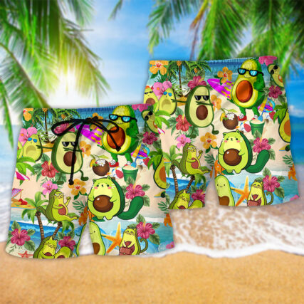 Fruit Avocado Chilling By The Beach Summer - Beach Short - Owl Ohh - Owl Ohh