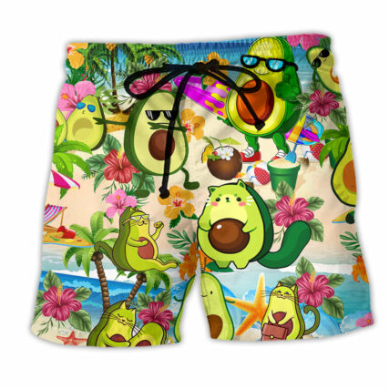 Fruit Avocado Chilling By The Beach Summer - Beach Short - Owl Ohh - Owl Ohh
