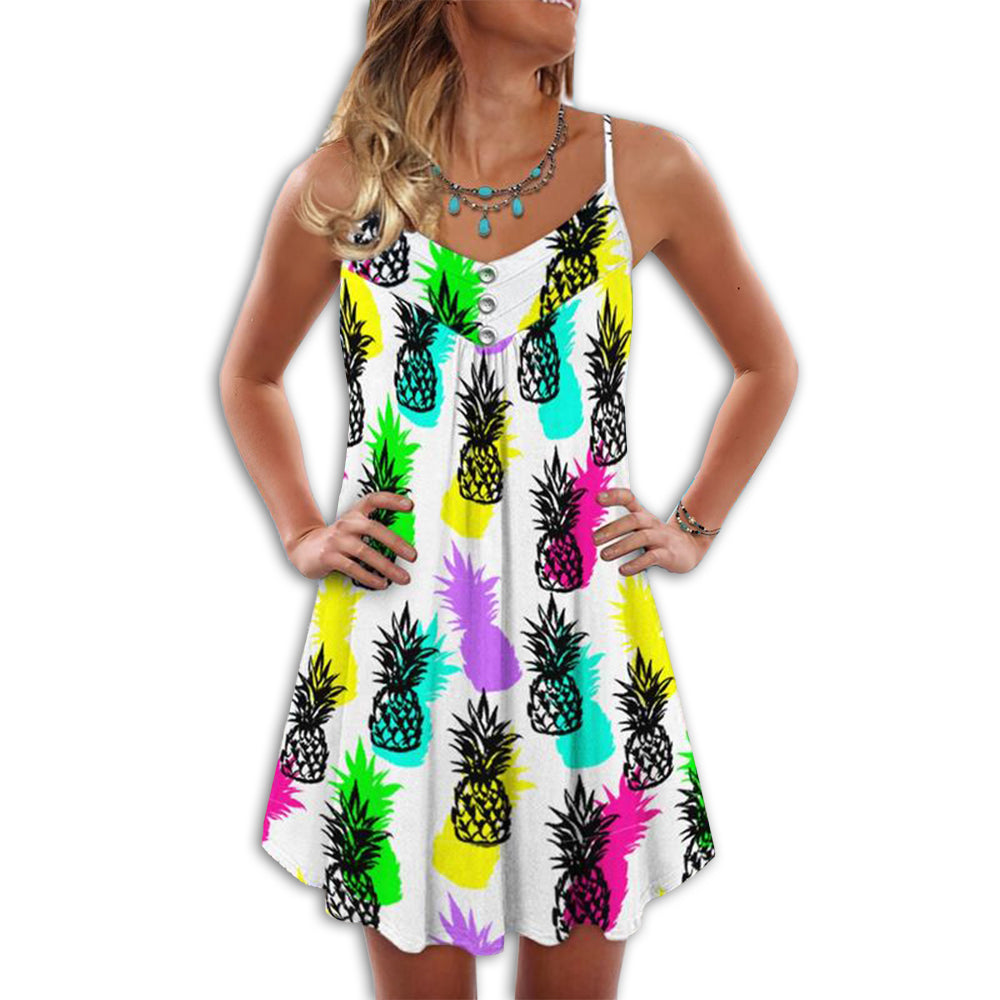 Fruit Pineapple Tropical Vibes Colorful - Summer Dress - Owl Ohh - Owl Ohh