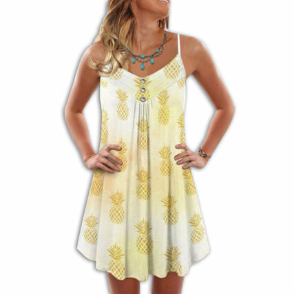 Fruit Pineapple Tropical Vibes Made Me Happy - Summer Dress - Owl Ohh - Owl Ohh