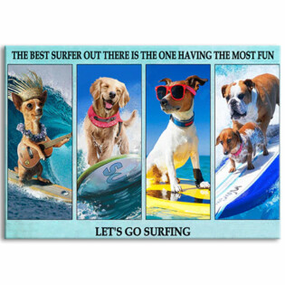 Surfing So Funny Dog - Horizontal Poster - Owl Ohh - Owl Ohh