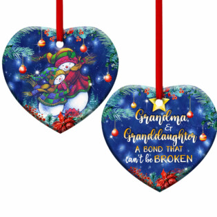 Family Grandma And Granddaughter A Bond That Cant Be Broken - Heart Ornament - Owl Ohh - Owl Ohh
