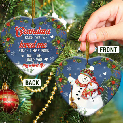Snowman Family I've Loved You My Whole Life - Heart Ornament - Owl Ohh - Owl Ohh