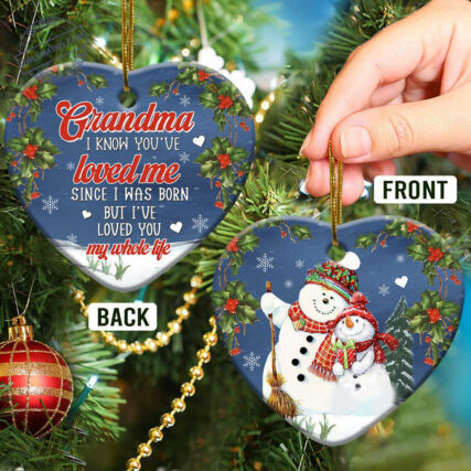 Snowman Love You My Whole Life - Heart Ornament - Owl Ohh - Owl Ohh