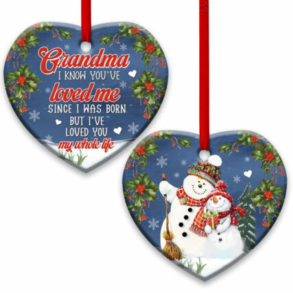 Snowman Love You My Whole Life - Heart Ornament - Owl Ohh - Owl Ohh