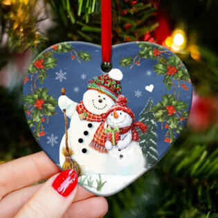 Snowman Love You My Whole Life - Heart Ornament - Owl Ohh - Owl Ohh