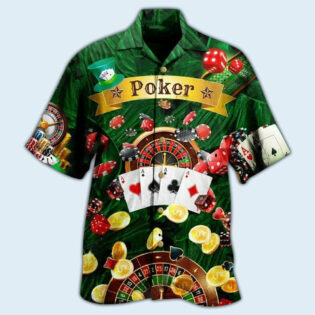Poker Gambling Born To Play Poker Forced To Work - Hawaiian Shirt - Owl Ohh - Owl Ohh