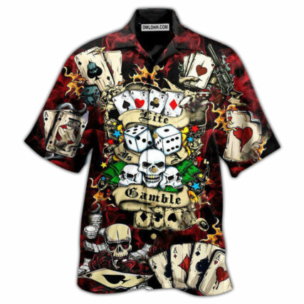 Poker Gambling Poker Take The Risk Or Lose The Chance - Hawaiian Shirt - Owl Ohh - Owl Ohh