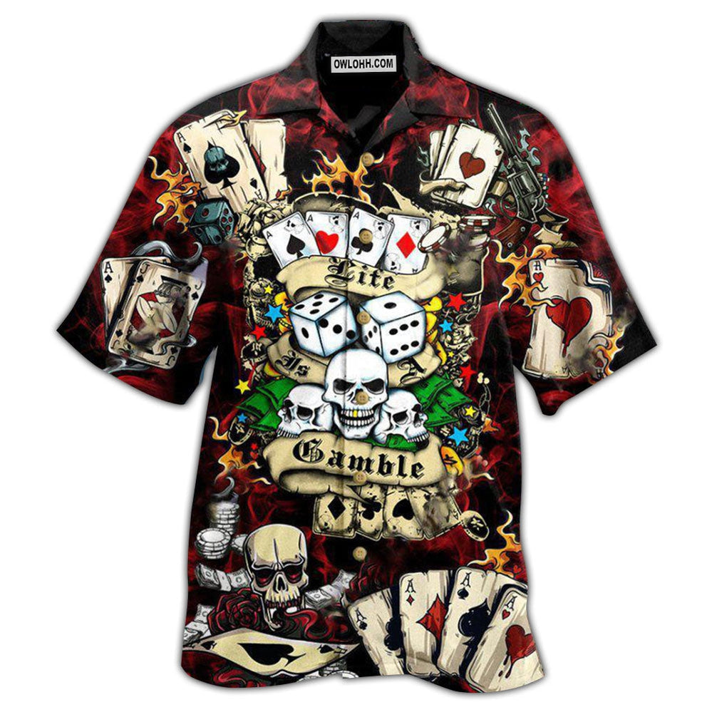 Poker Gambling Poker Take The Risk Or Lose The Chance - Hawaiian Shirt - Owl Ohh - Owl Ohh