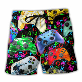 Game We Will Fight It Video Game Colorful - Beach Short - Owl Ohh - Owl Ohh