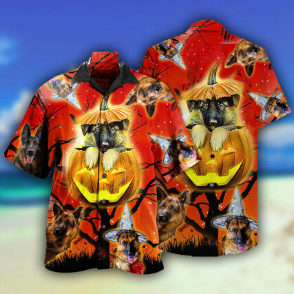 German Shepherd Dog Cute Halloween - Hawaiian Shirt - Owl Ohh - Owl Ohh