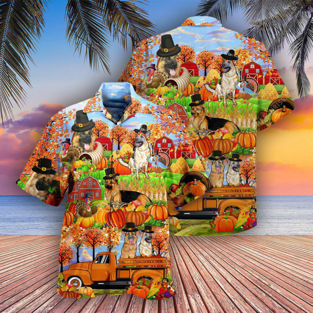 German Shepherd Dogs Love Autumn - Hawaiian Shirt - Owl Ohh - Owl Ohh