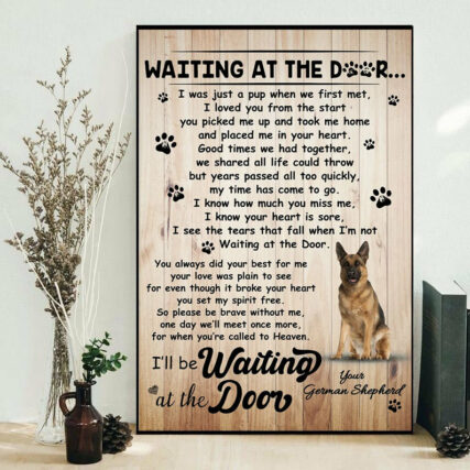 German Shepherd Lover Waitting At The Door German Shepherd - Vertical Poster - Owl Ohh - Owl Ohh