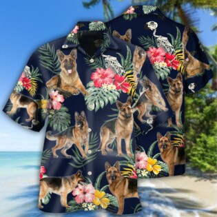 German Shepherd Tropical Floral Lover - Hawaiian Shirt - Owl Ohh - Owl Ohh