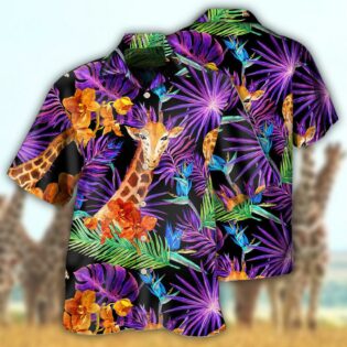 Giraffe Tropical Leaf - Hawaiian Shirt - Owl Ohh - Owl Ohh