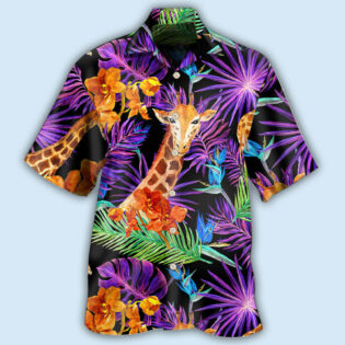 Giraffe Tropical Leaf - Hawaiian Shirt - Owl Ohh - Owl Ohh