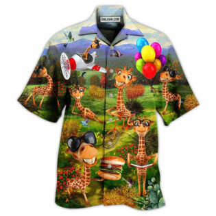 Giraffe Smile Happy - Hawaiian Shirt - Owl Ohh - Owl Ohh
