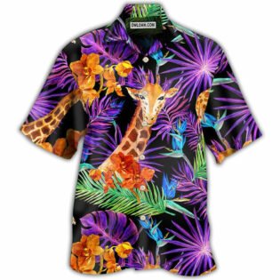 Giraffe Tropical Leaf - Hawaiian Shirt - Owl Ohh - Owl Ohh