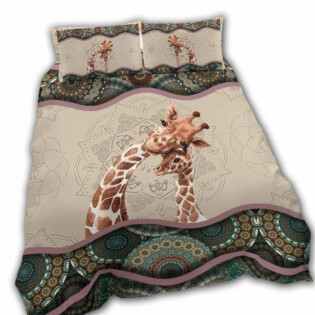 Giraffe Family Together Happiness Mandala - Bedding Cover - Owl Ohh - Owl Ohh