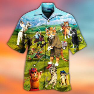 Golf Cats That What I Do I Play Golf And I Know Thing - Hawaiian Shirt - Owl Ohh - Owl Ohh
