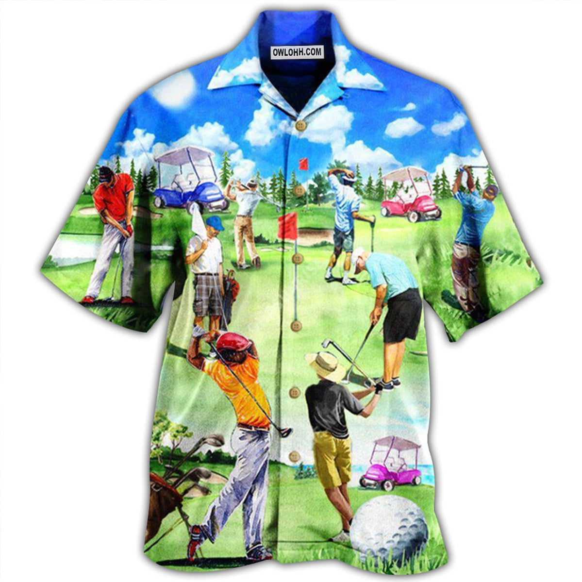 Golf Eat Sleep Golf Repeat - Hawaiian Shirt - Owl Ohh - Owl Ohh