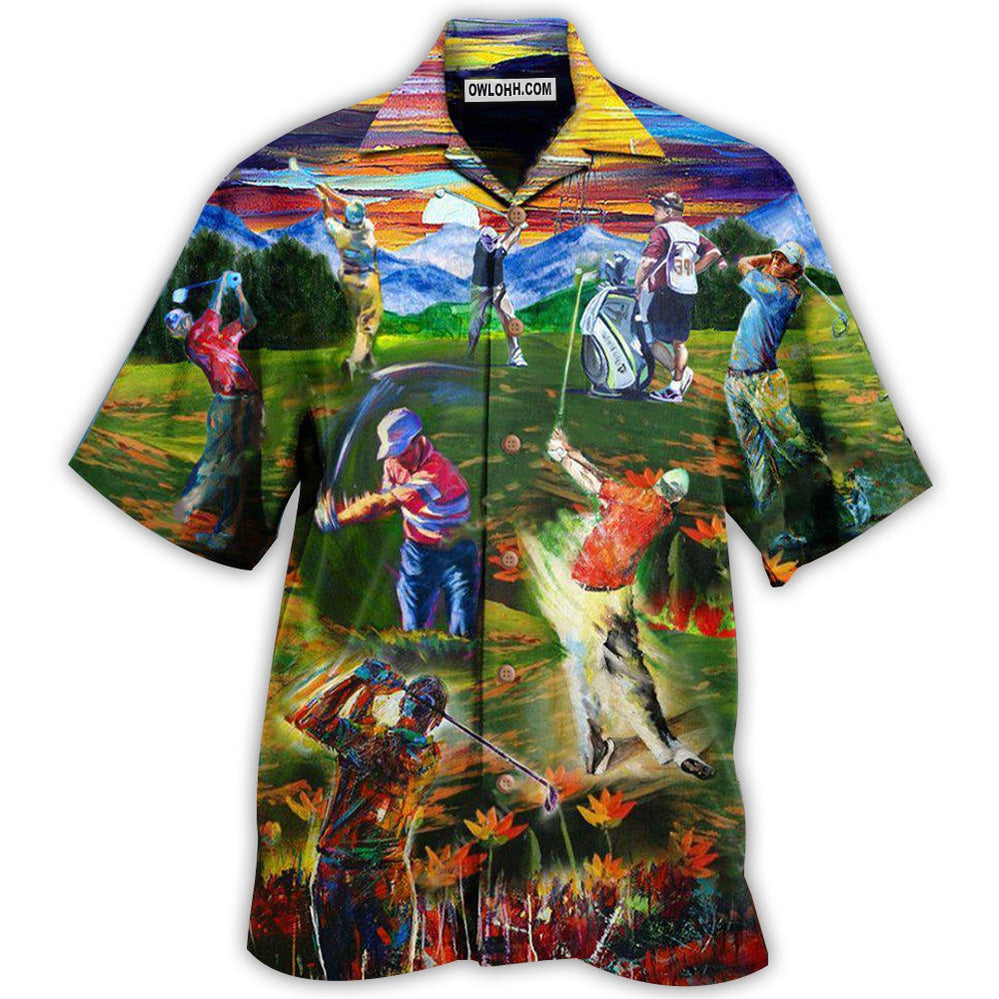 Golf Life Is Short Swing Hard Golf - Hawaiian Shirt - Owl Ohh - Owl Ohh