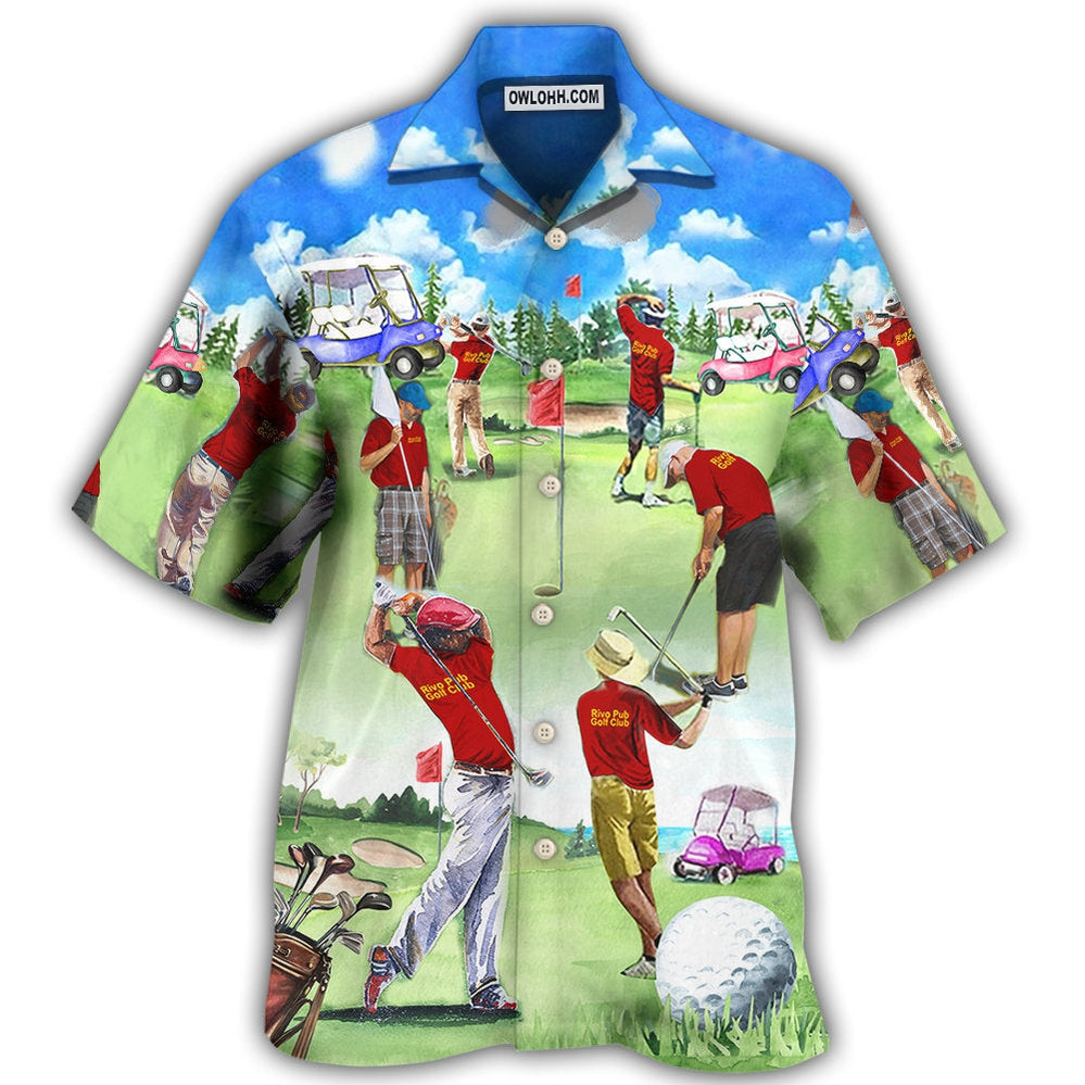 Golf People Are Playing Golf - Hawaiian Shirt - Owl Ohh - Owl Ohh