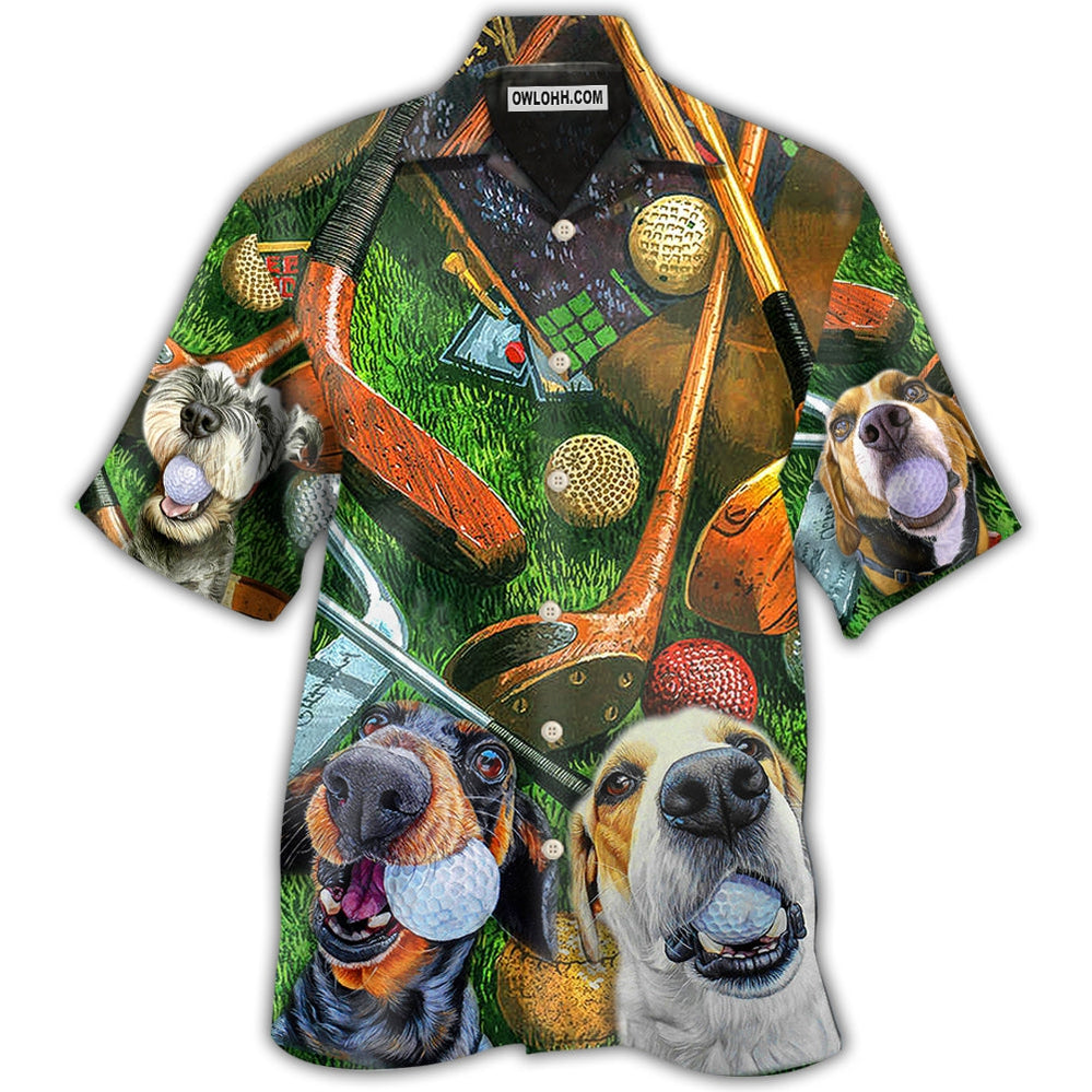 Golf Vintage Style Funny Dog - Hawaiian Shirt - Owl Ohh - Owl Ohh