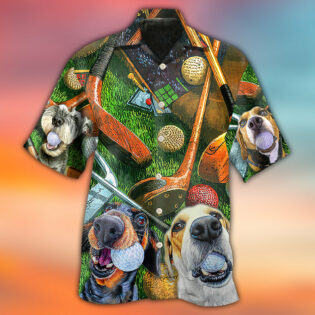 Golf Vintage Style Funny Dog - Hawaiian Shirt - Owl Ohh - Owl Ohh