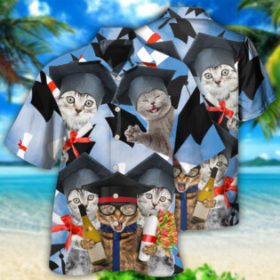 Cat Graduation Cute Cat - Hawaiian Shirt - Owl Ohh - Owl Ohh
