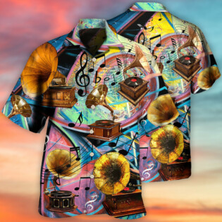 Gramophone Record Style - Hawaiian Shirt - Owl Ohh for men and women, kids - Owl Ohh