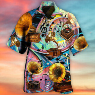 Gramophone Record Style - Hawaiian Shirt - Owl Ohh for men and women, kids - Owl Ohh