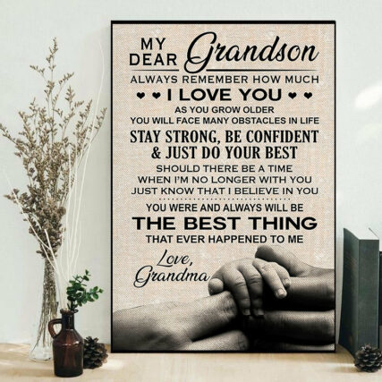 Grandson My Dear Grandson I Love You - Vertical Poster - Owl Ohh - Owl Ohh